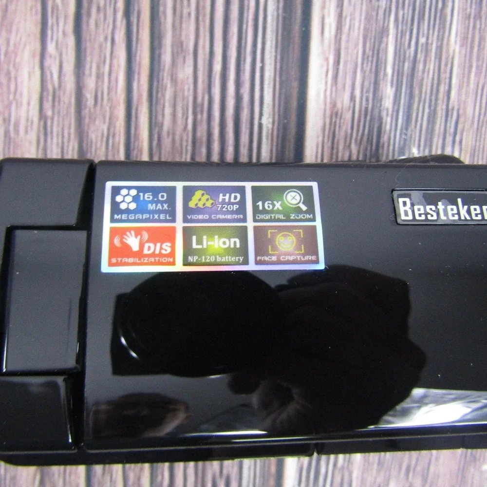 Besteker HDV-108 HD 720P Digital Camcorder 16MP 16X Zoom Black Handheld DVC‎
